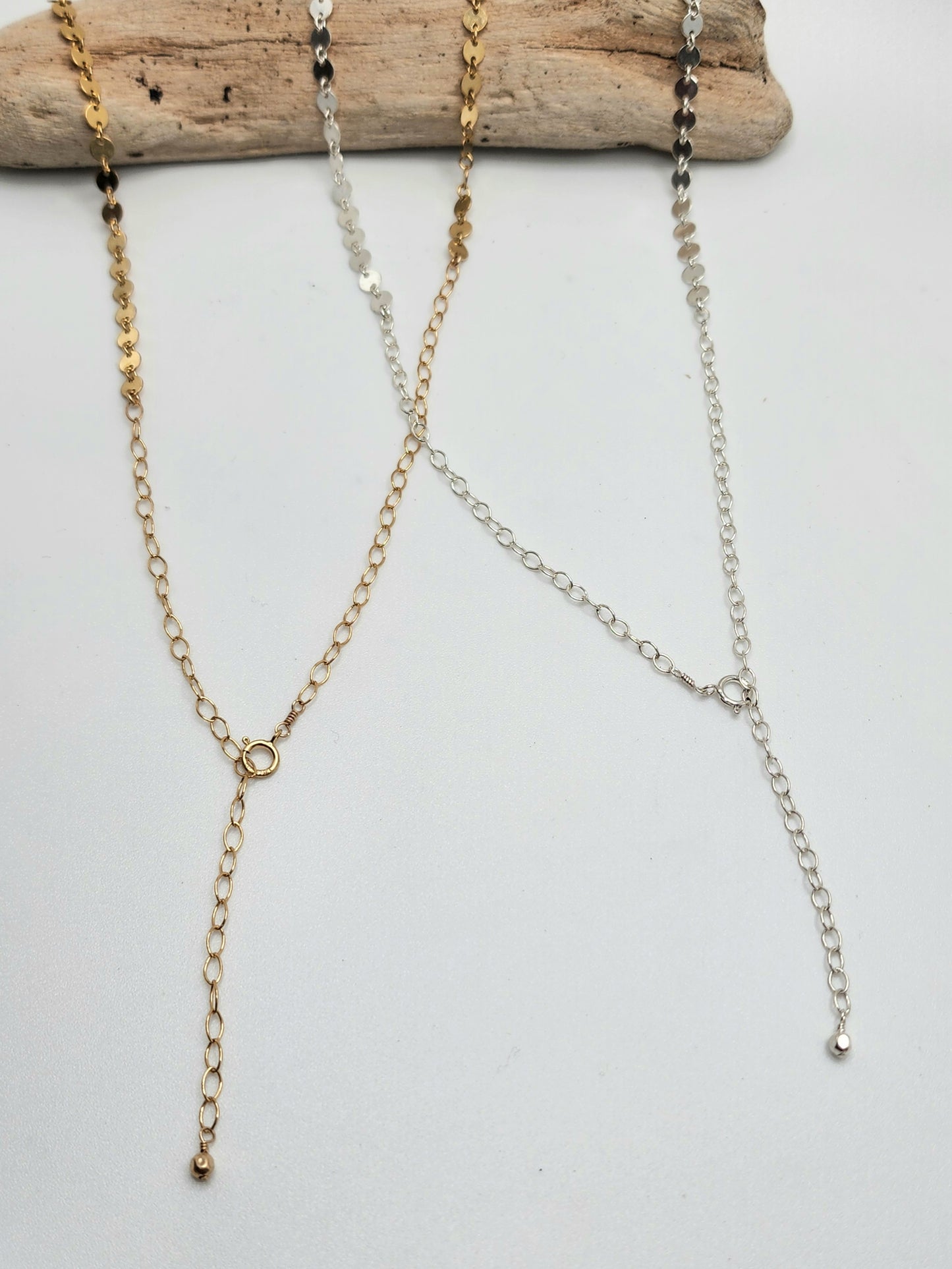 Amazonite Sequin Necklace, 14k Gold Filled, Sterling Silver