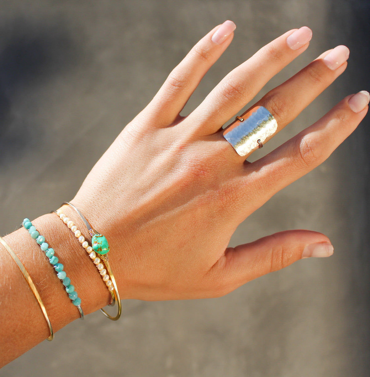 Gold Filled Rectangle Shield Ring My Store
