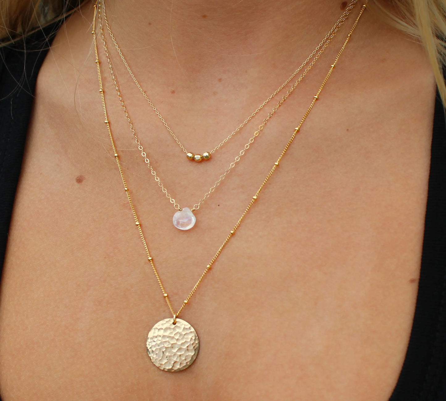 Tiny Sterling Silver Faceted Bead Necklace My Store