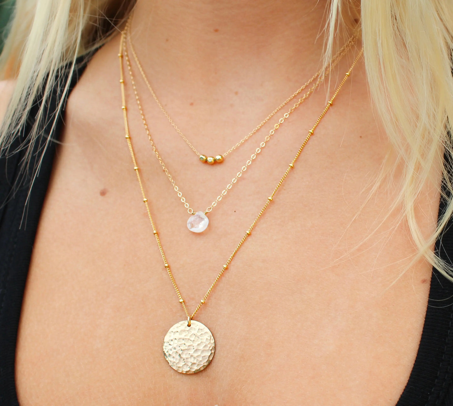 Tiny Moonstone Briolette Necklace, 14k Gold Filled, Sterling Silver My Store