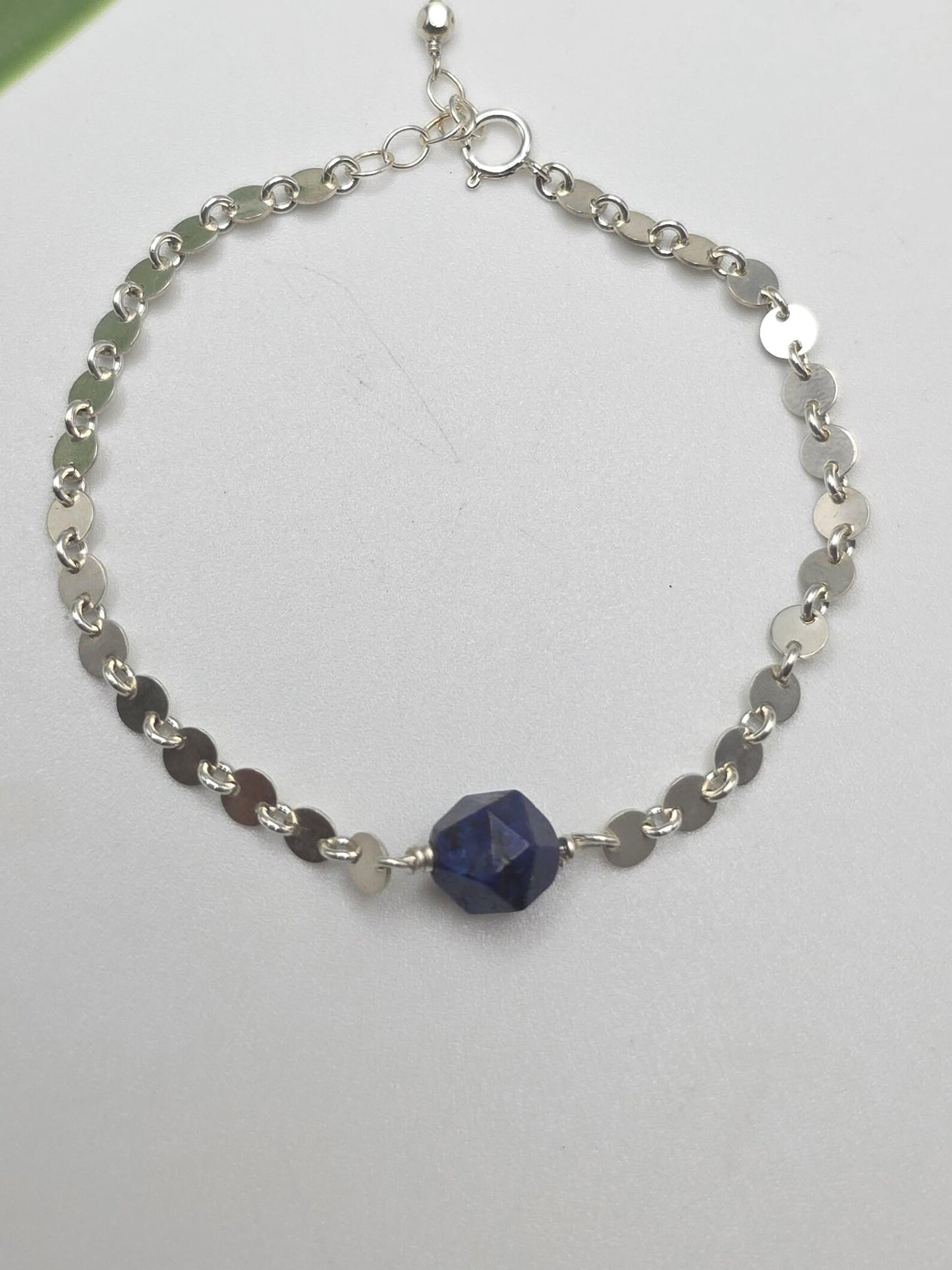 Blue Lapis and 14k Gold Fill Sequin Chain Bracelet My Store