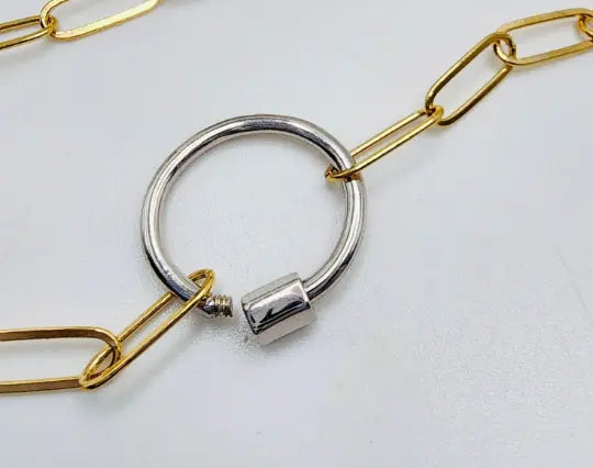 Sterling Silver Carabiner Circle Necklace My Store