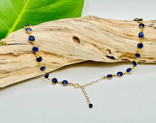 Sapphire Bezel Chain Necklace My Store