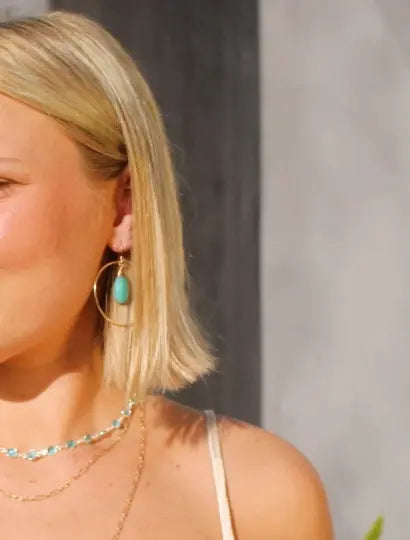 Amazonite Hoop Earrings My Store