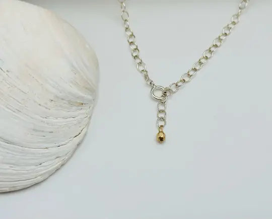 Large Gold Link Mixed Metal Necklace My Store