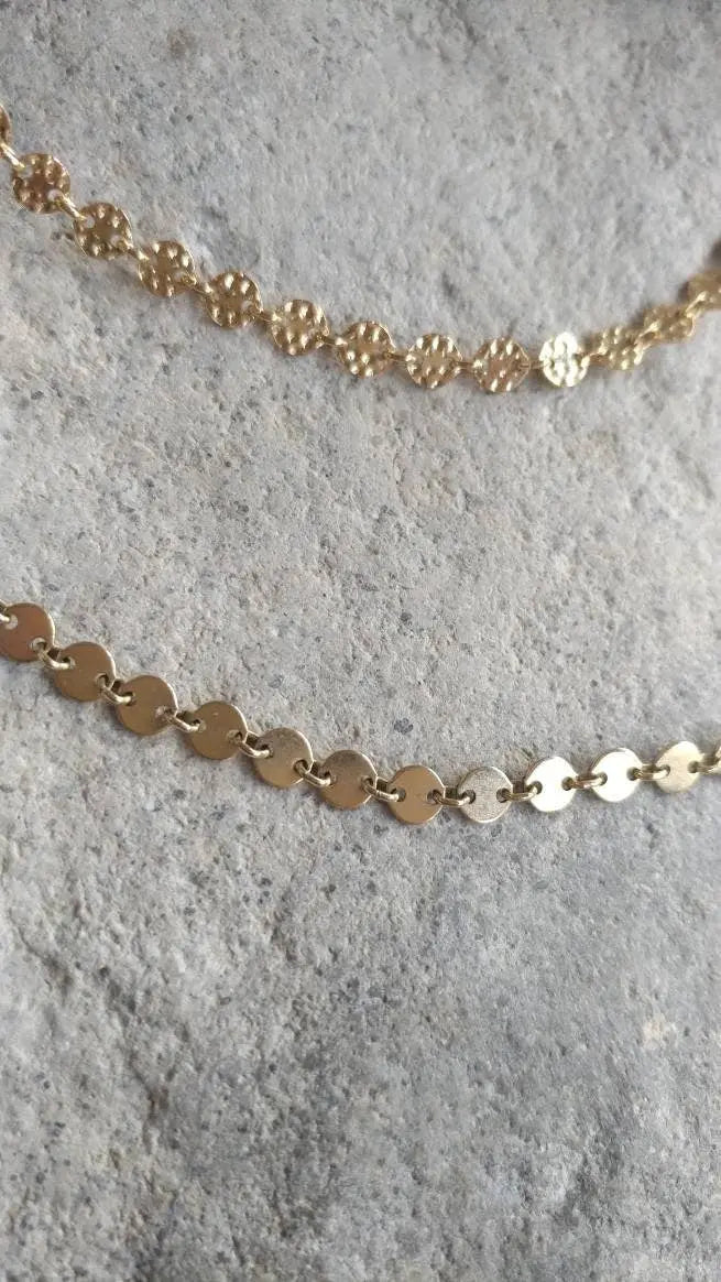 Sequin Chain Bracelet, Sterling Silver, 14k Gold Fill My Store