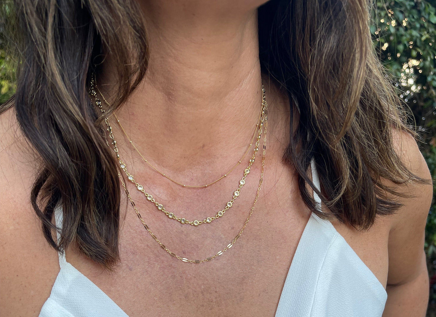 CZ Channel Chain Necklace