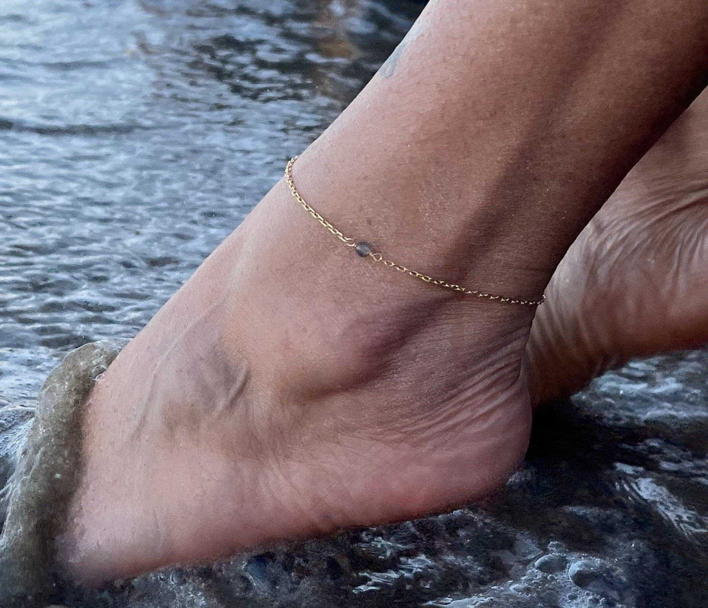Dainty Labradorite Anklet