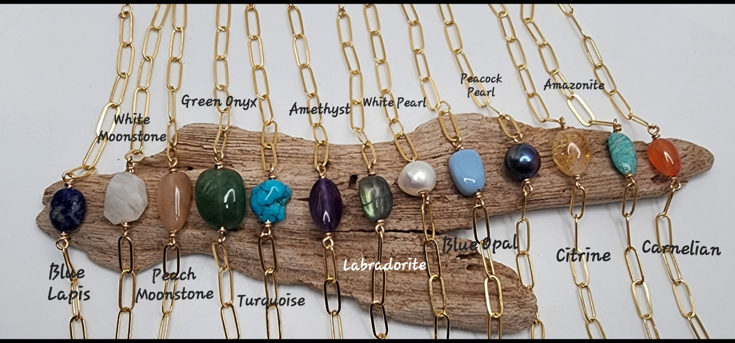 Citrine Paperclip Bracelet