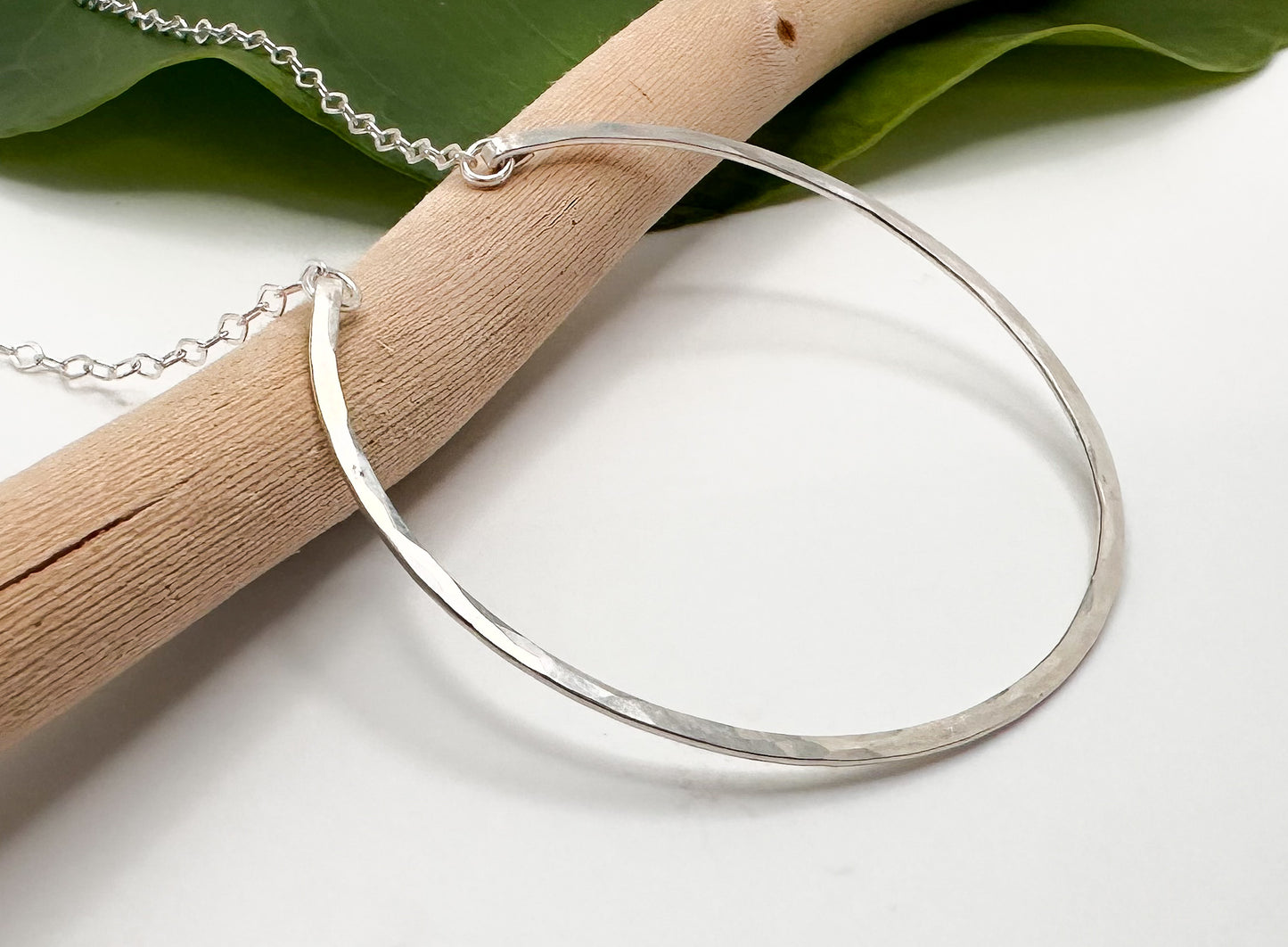 Large Sterling Silver Open Circle necklace