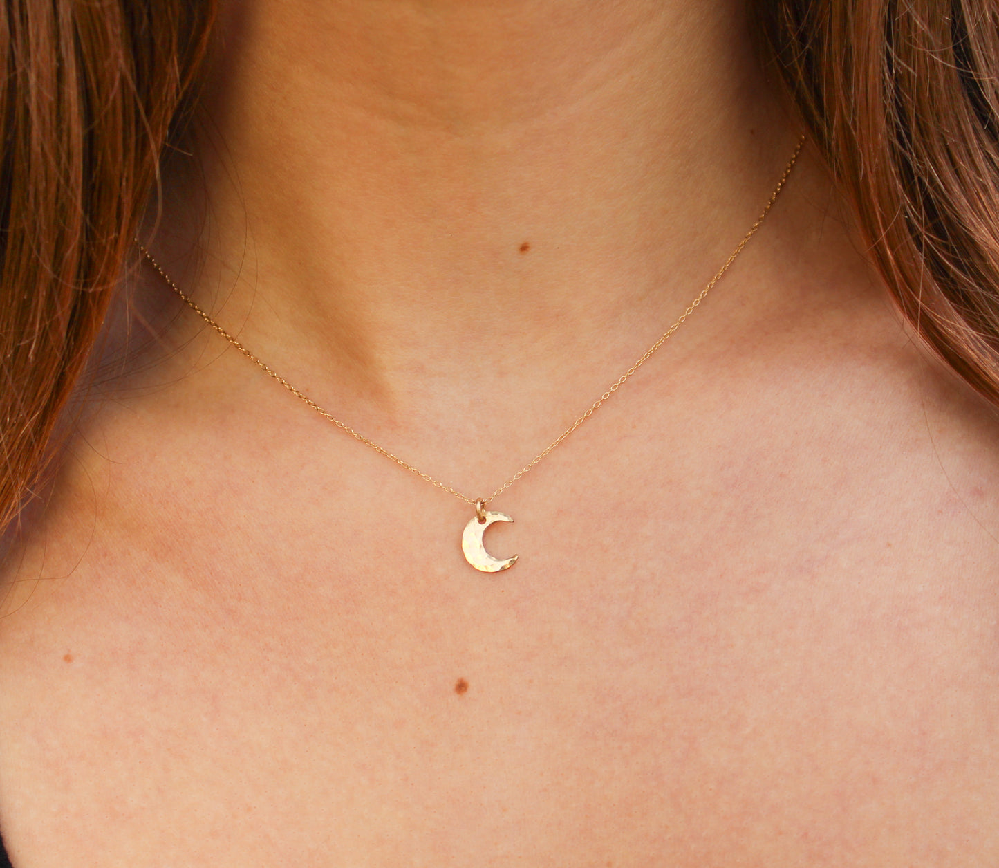 Tiny Gold Filled Moon Necklace