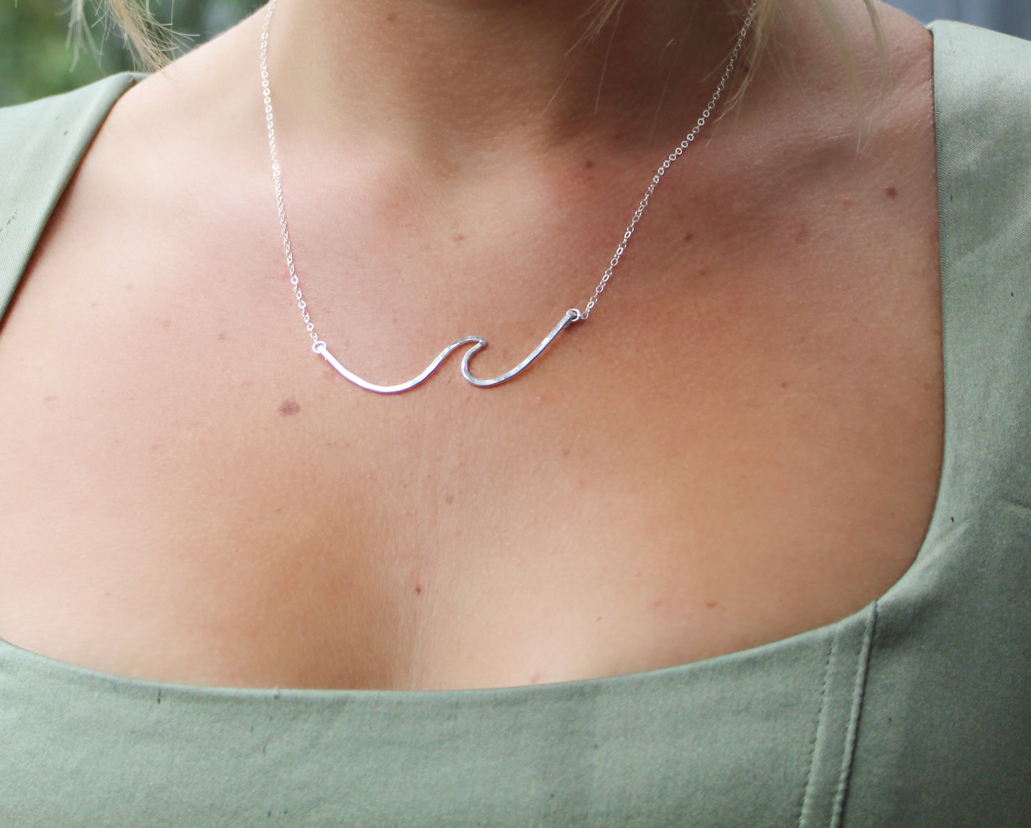 Sterling Silver Wave Necklace