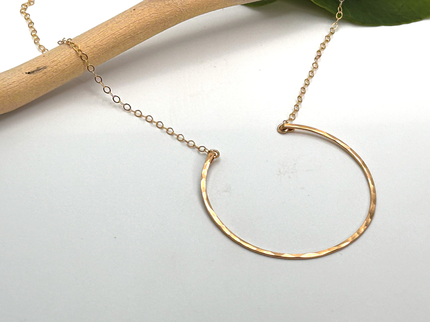 Large Gold Filled Open Circle necklace