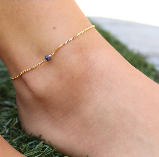 Dainty Sapphire Anklet