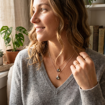Tiny Gemstone Necklace, 14k Gold Fill, Sterling Silver, Labradorite