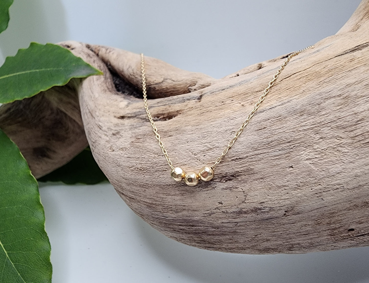 Tiny 14k Gold Filled Faceted Bead Necklace