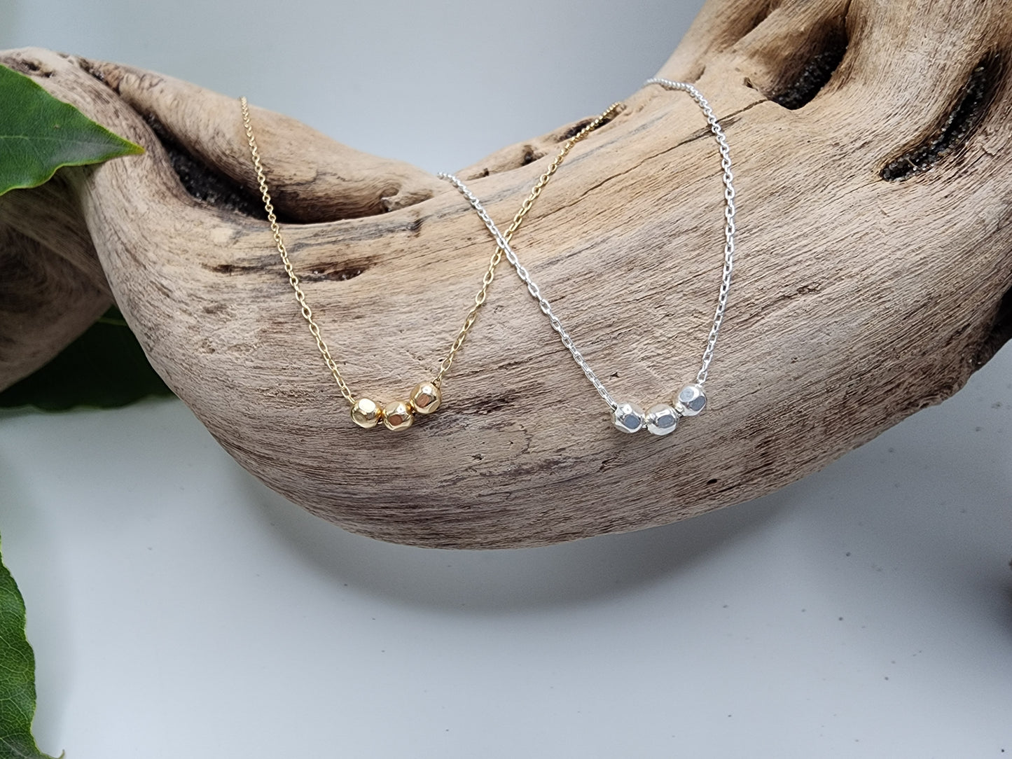 Tiny 14k Gold Filled Faceted Bead Necklace