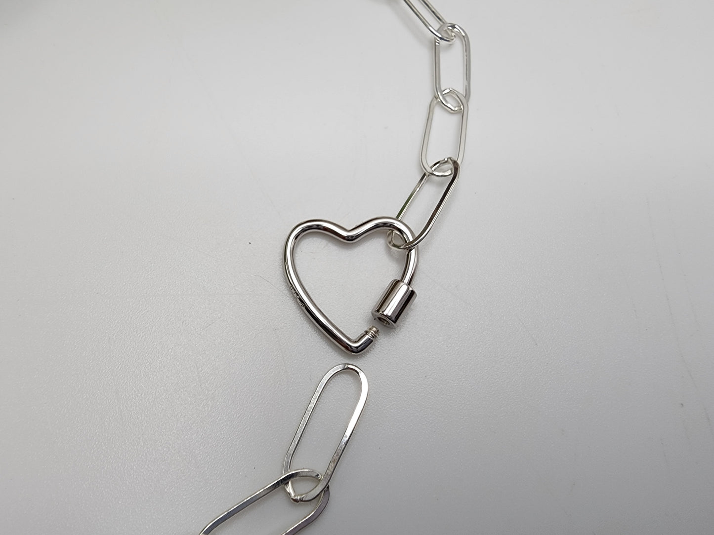 Sterling Silver Carabiner Heart Necklace