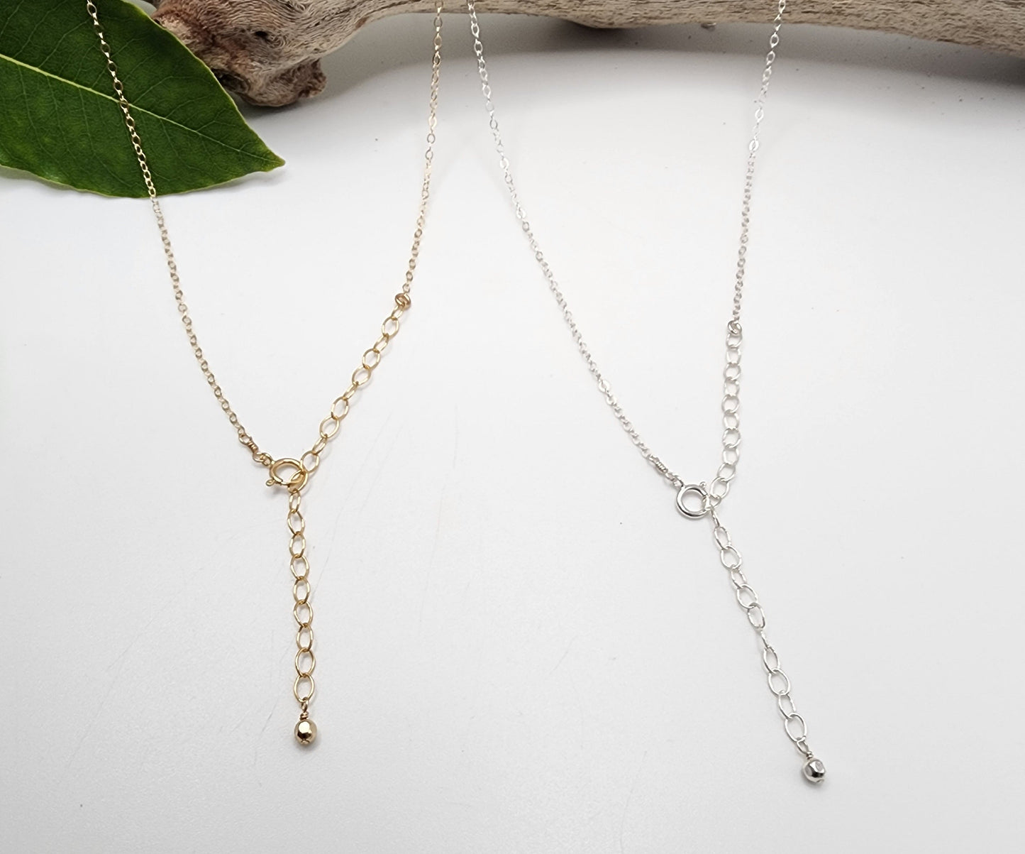 Dainty Sterling Silver Double Strand Y-Necklace