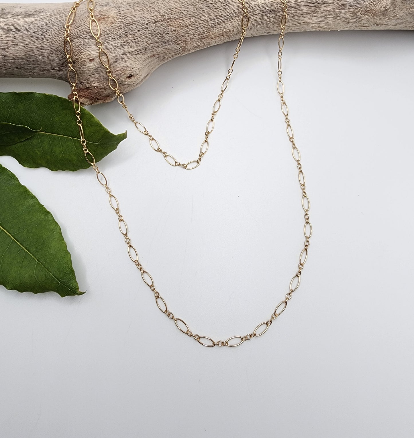 Long Gold Filled Figaro Chain Wrap Necklace