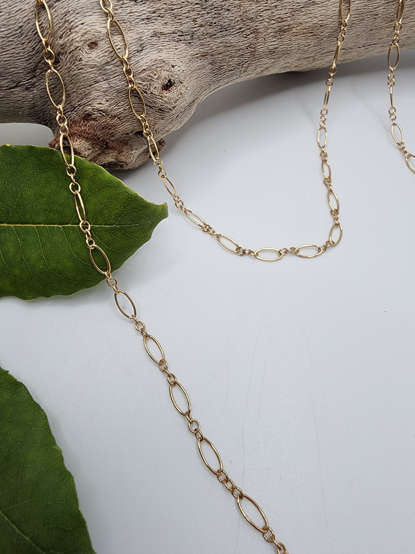 Long Gold Filled Figaro Chain Wrap Necklace