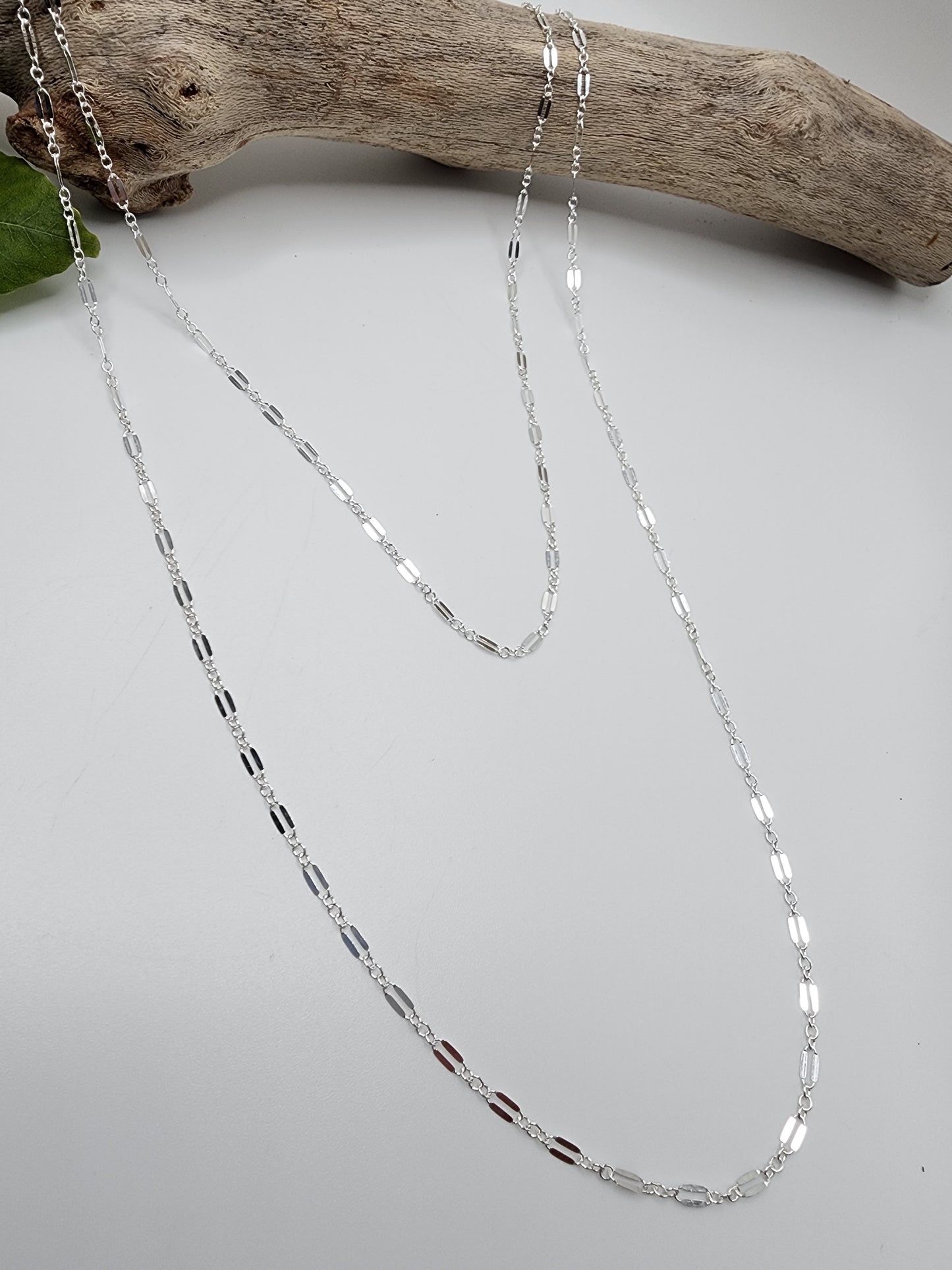 Long Dainty Sterling Silver Wrap Necklace