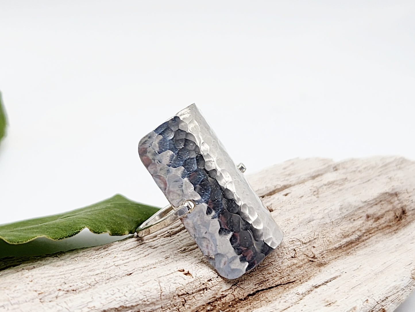 Sterling Silver Rectangle Shield Ring