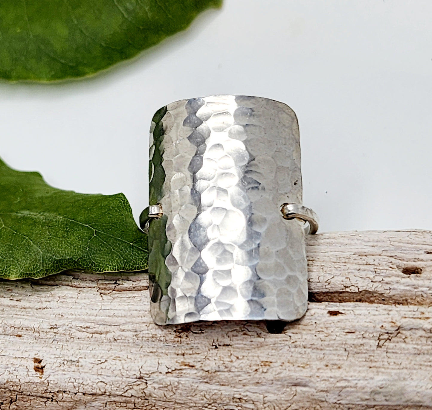 Sterling Silver Rectangle Shield Ring