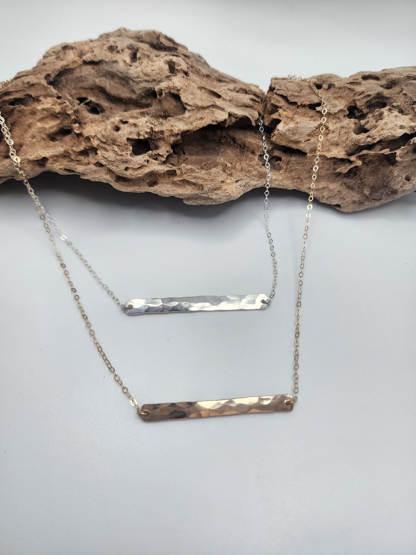 Medium Gold Bar Necklace, Horizontal, Gold Filled, 1.5 inch