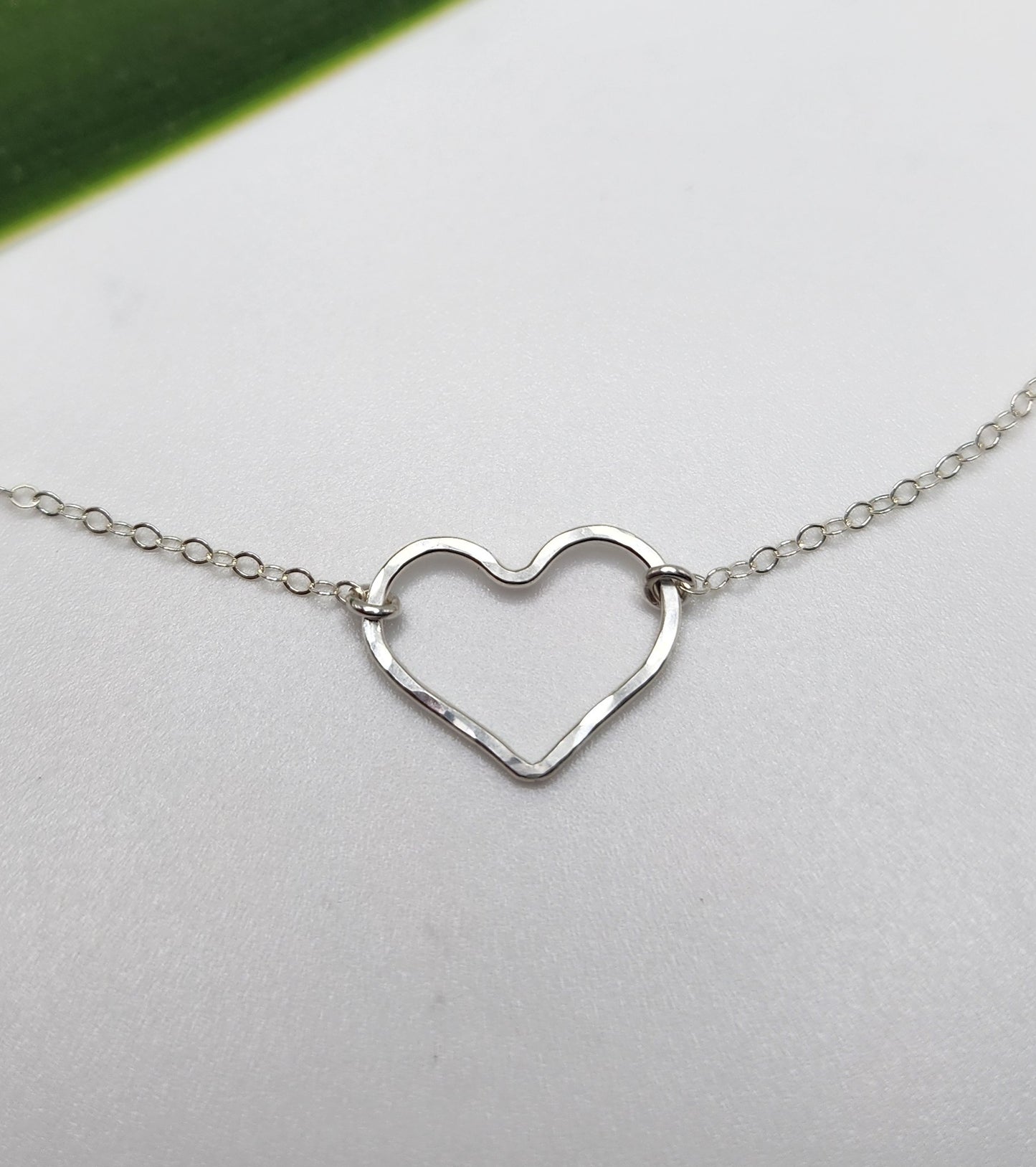 Small Open Heart Necklace, Sterling Silver, 14k Gold Filled