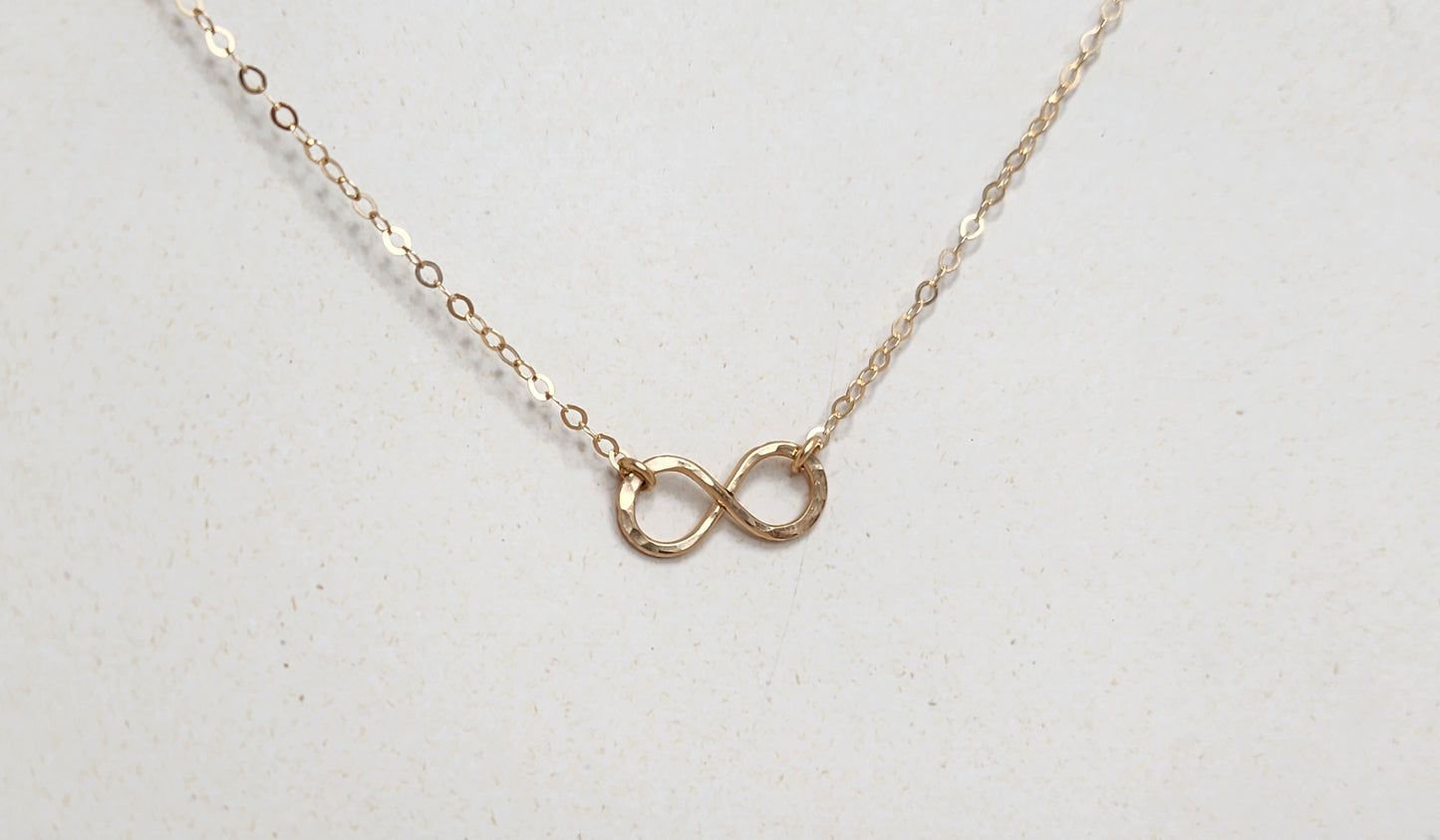 Tiny 14k Gold Filled Infinity Necklace