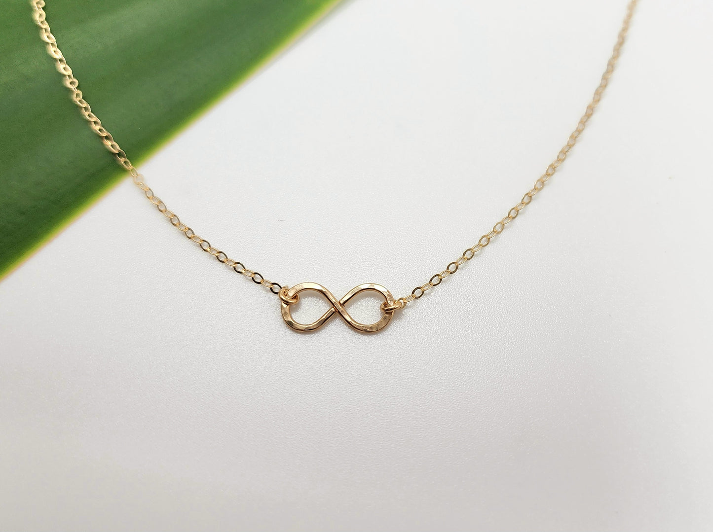 Tiny 14k Gold Filled Infinity Necklace