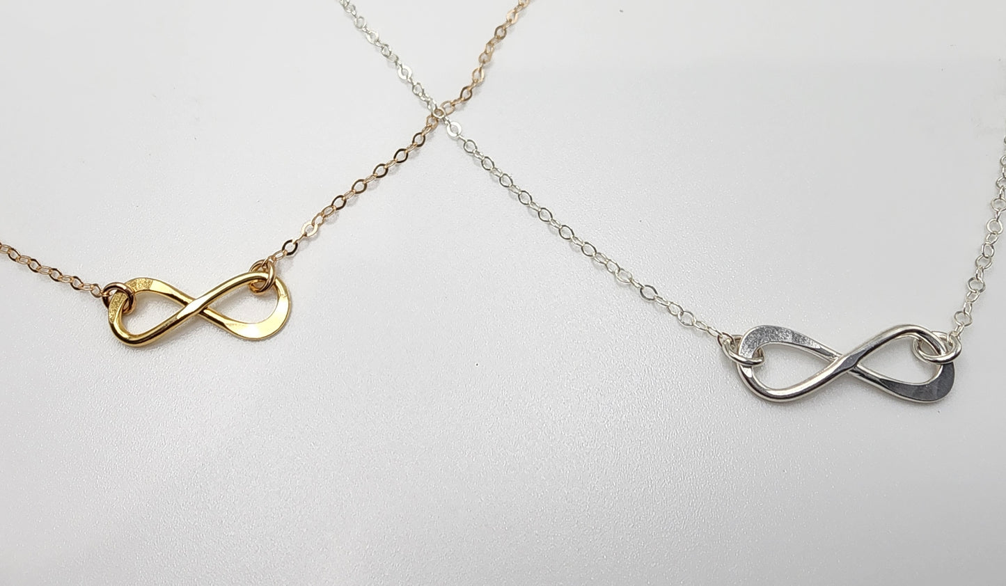 Large Infinity Necklace, Sterling Silver, Vermeil