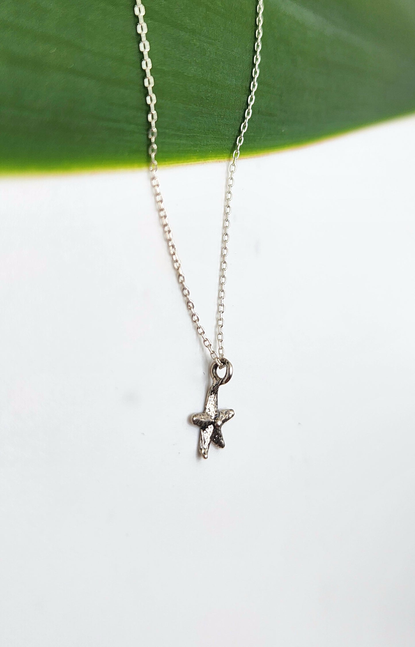 Tiny Sterling Silver Starfish Pendant