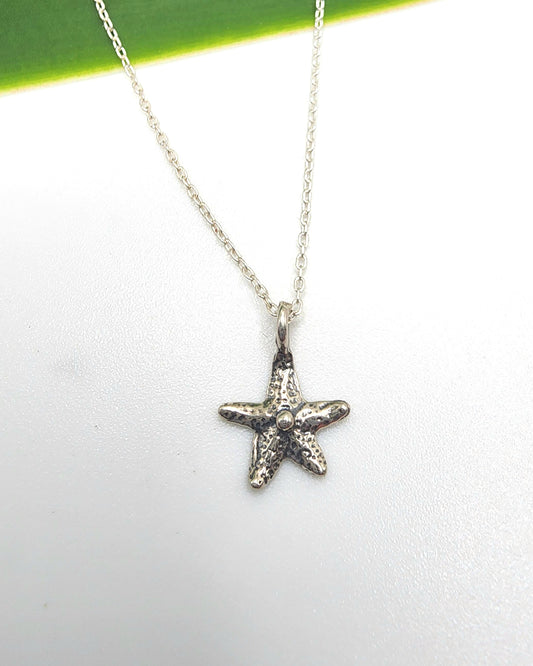 Tiny Sterling Silver Starfish Pendant