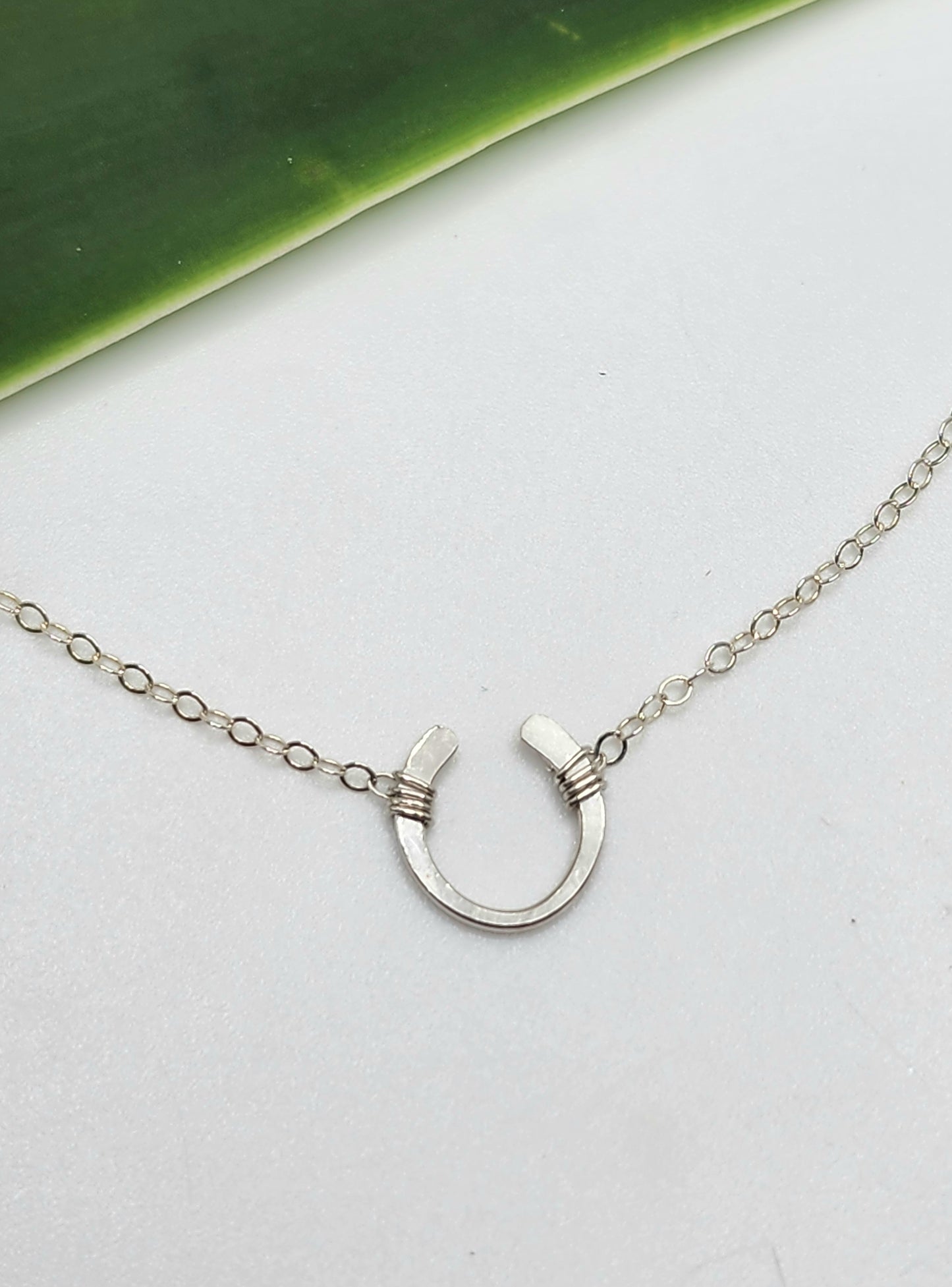 Tiny Horseshoe Necklace, Gold Filled, Sterling Silver, Mixed Metals