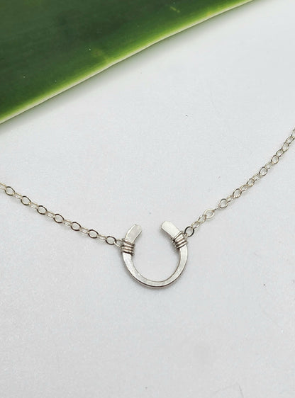 Tiny Horseshoe Necklace, Gold Filled, Sterling Silver, Mixed Metals