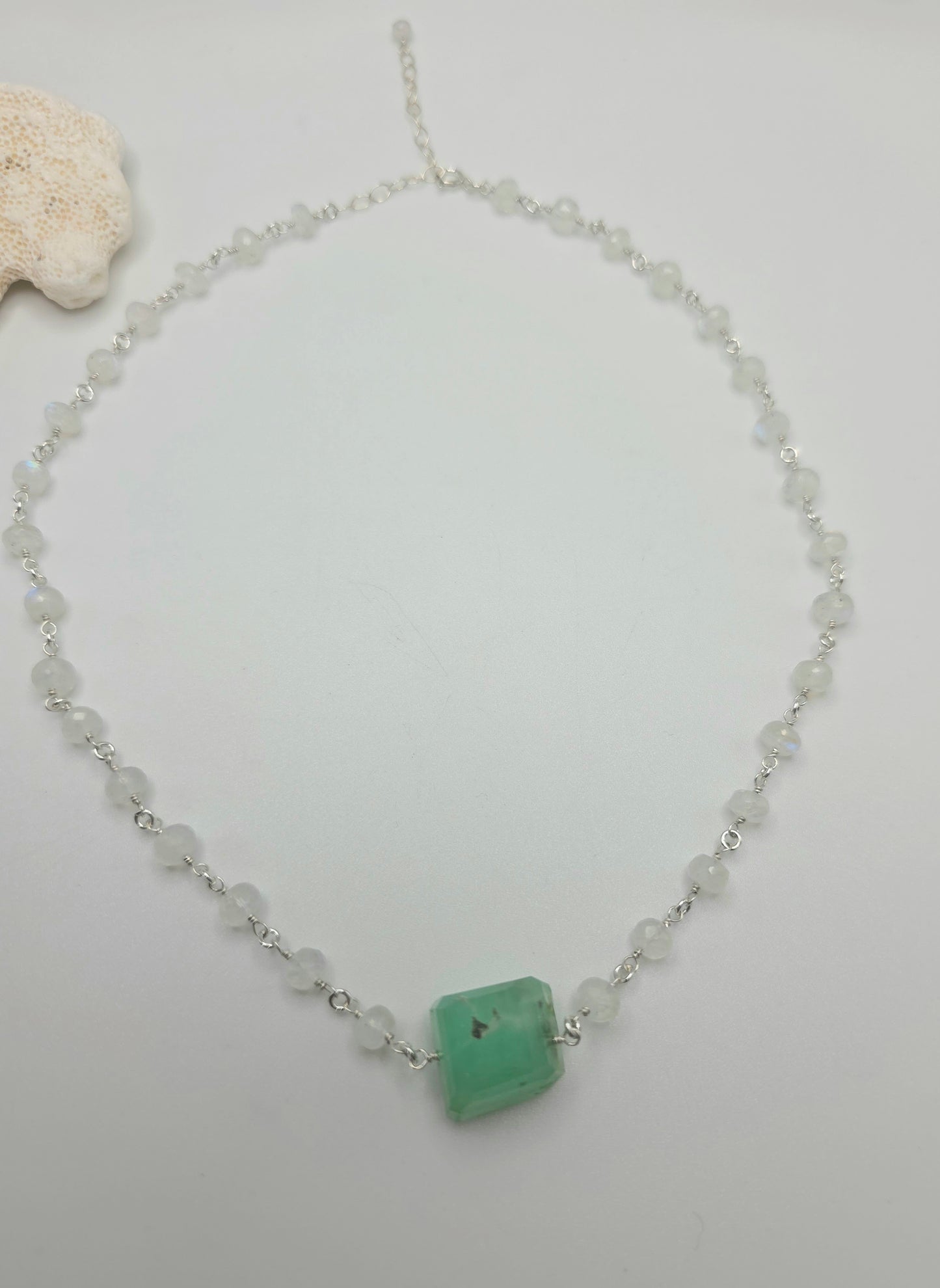 Chrysoprase and Moonstone Necklace