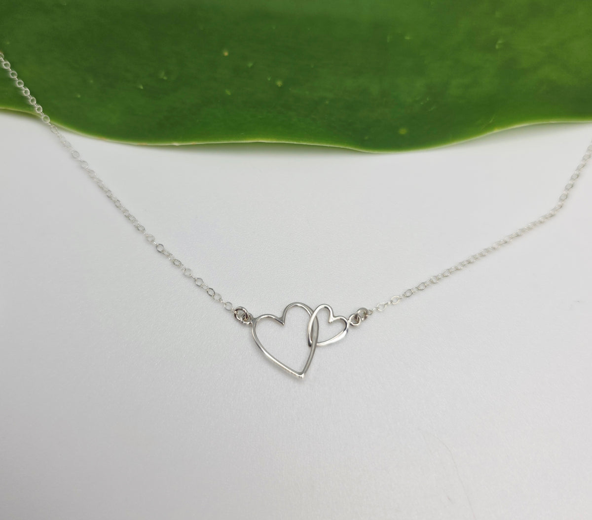 Double Sterling Silver Linked Hearts Necklace My Store