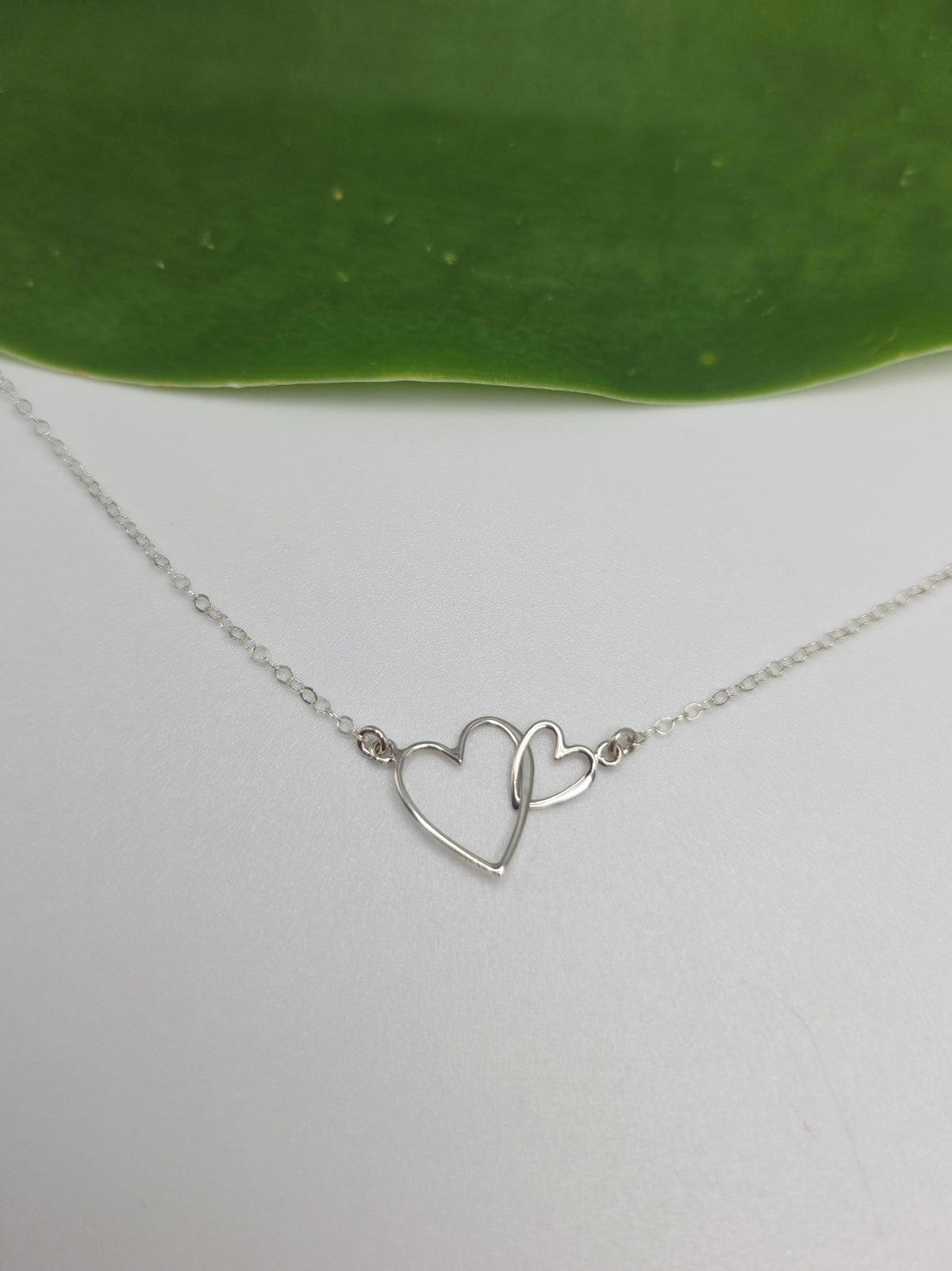 Double Sterling Silver Linked Hearts Necklace My Store