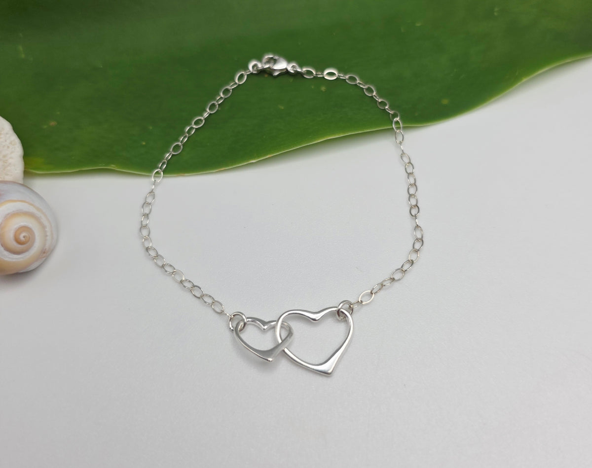 Sterling Silver Double Heart Bracelet My Store