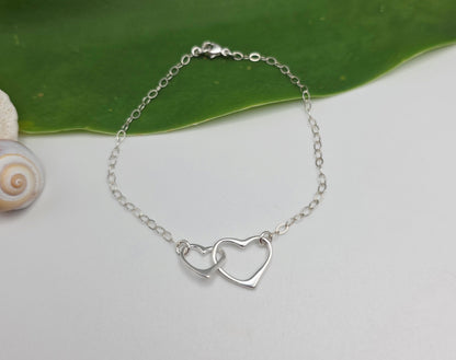 Sterling Silver Double Heart Bracelet My Store