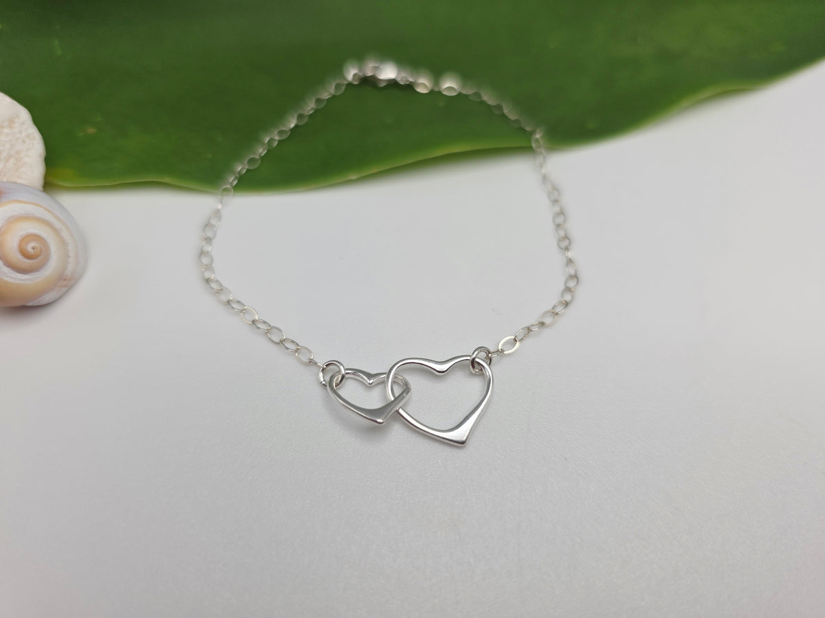 Sterling Silver Double Heart Bracelet My Store