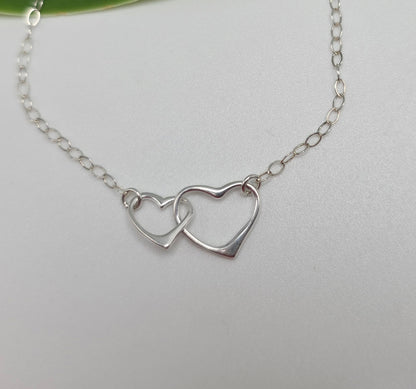 Sterling Silver Double Heart Bracelet My Store