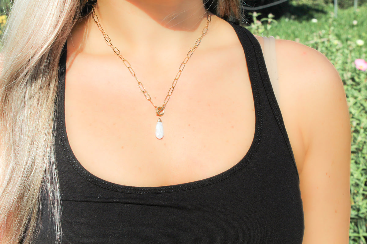 (need pics with new fatter stones) Moonstone Necklace on Paperclip Chain, 14k Gold Fill, Sterling Silver My Store