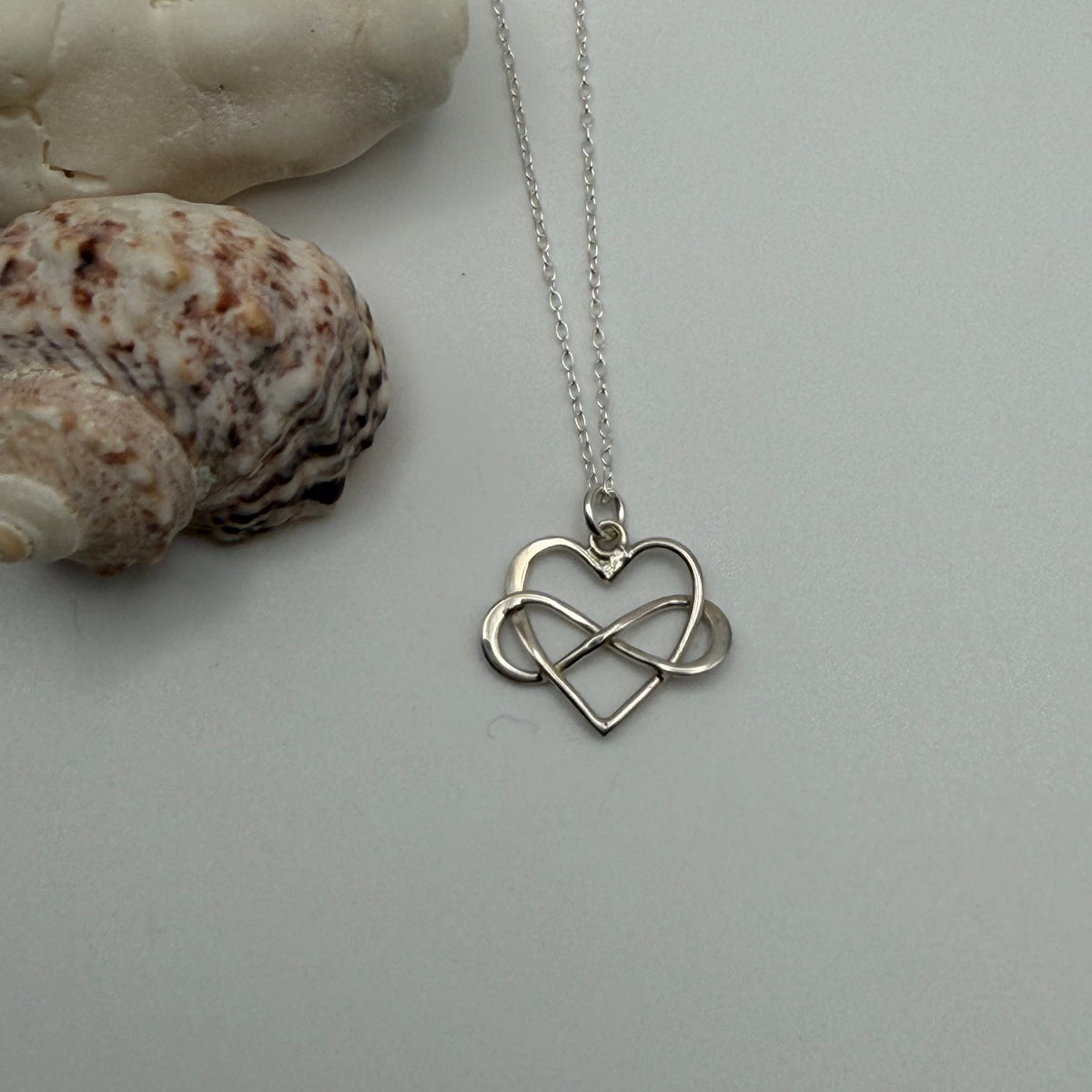 Sterling Silver Infinity Wrapped Heart Pendant Necklace My Store