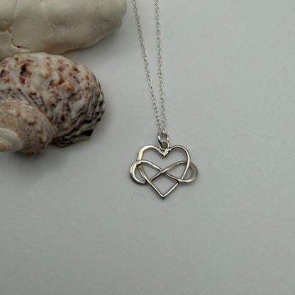 Sterling Silver Infinity Wrapped Heart Pendant Necklace My Store