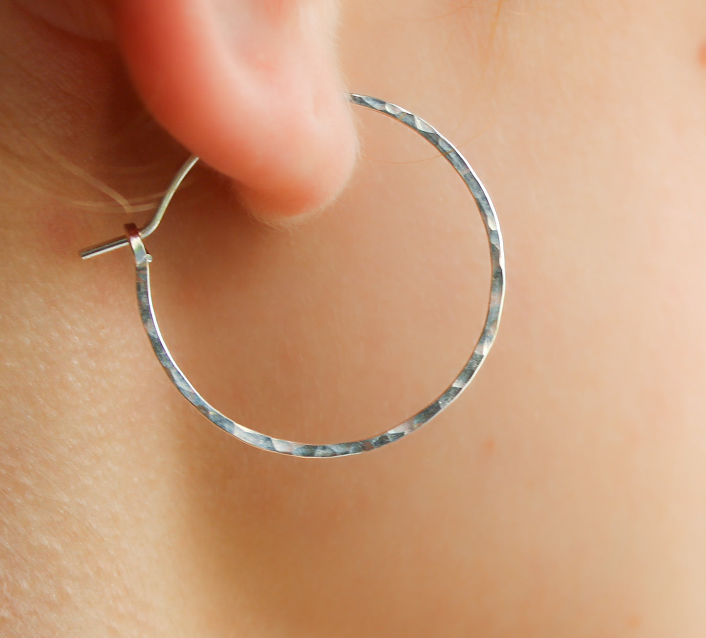 Thin Sterling Silver Hoop Earrings, 3 Sizes