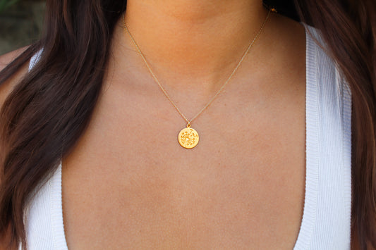 Gold Dandelion Necklace Set, Mother's Necklace