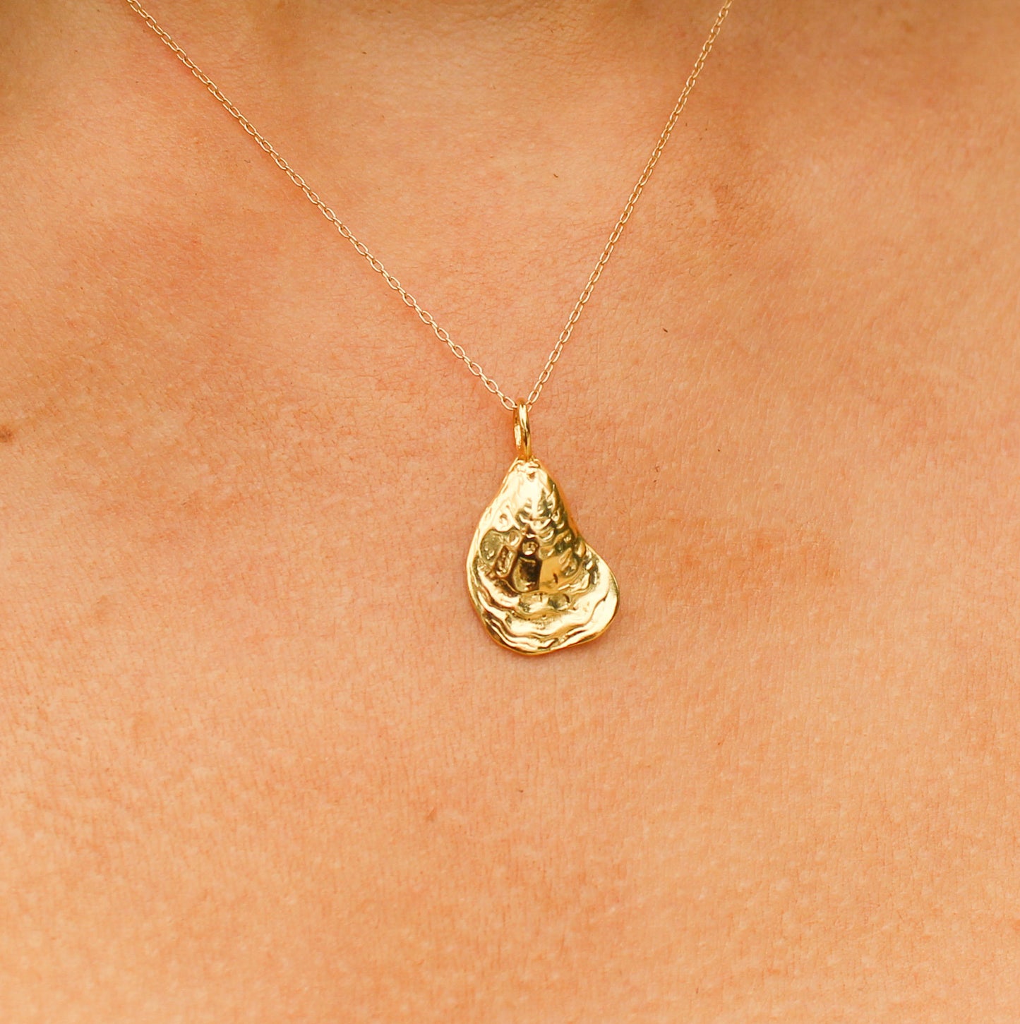 Gold Oyster Shell Necklace